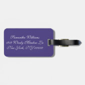 Elegante paarse edelstenen diamanten bagagelabel (Achterkant horizontaal)