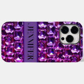 Elegante paarse edelstenen diamanten Case-Mate iPhone case (Achterkant (horizontaal))