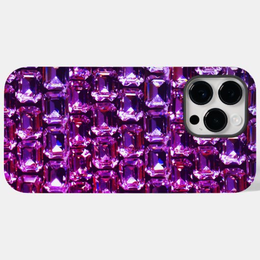 Elegante paarse edelstenen diamanten Case-Mate iPhone case (Achterkant (horizontaal))