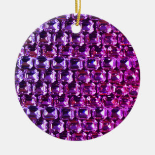 Elegante paarse edelstenen diamanten keramisch ornament