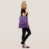 Elegante paarse edelstenen diamanten tote bag (Op model)