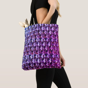 Elegante paarse edelstenen diamanten tote bag