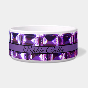 Elegante paarse edelstenen diamanten voerbakje