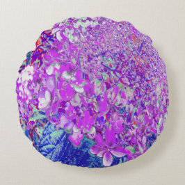 Elegante Paarse en Blauwe Limelight Hortensia Rond Kussen