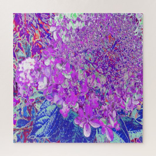 Elegante Paarse en Blauwe Limelight Hydrangea Legpuzzel (Verticaal)