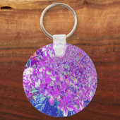 Elegante Paarse en Blauwe Limelight Hydrangea Sleutelhanger (Voorkant)