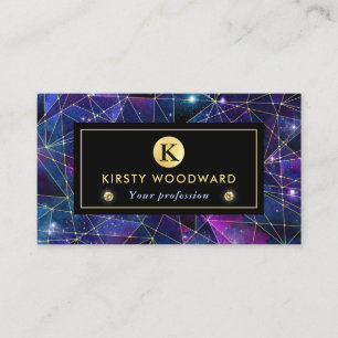 Elegante paarse en blauwe middernacht kristal ster visitekaartje