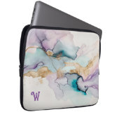 Elegante Paarse en Blauwgroen neopreen laptophoes Laptop Sleeve (Voorkant Rechts)