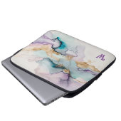 Elegante Paarse en Blauwgroen neopreen laptophoes Laptop Sleeve (Voorkant onderkant)