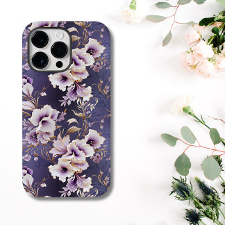 Elegante Paarse en Cream Orchid Floral Case-Mate iPhone 14 Pro Max Hoesje