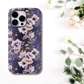 Elegante Paarse en Cream Orchid Floral Case-Mate iPhone Case