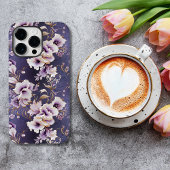 Elegante Paarse en Cream Orchid Floral Case-Mate iPhone Case