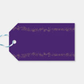 Elegante Paarse en gouden bladgunst Cadeaulabel (Achterkant Horizontaal)