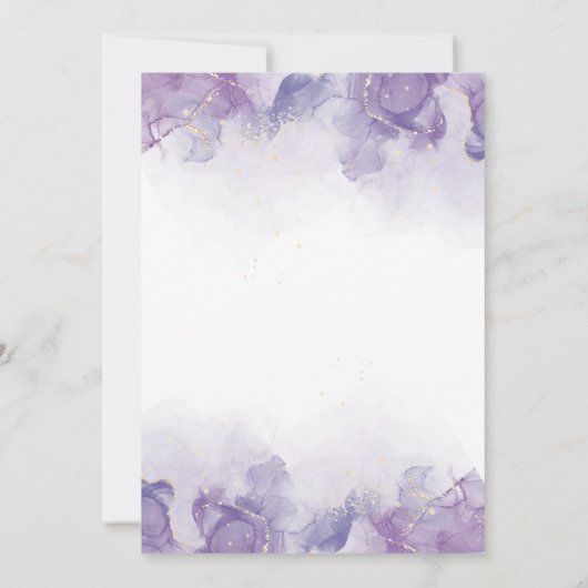 Elegante paarse en gouden bloemen 75ste verjaardag kaart (Achterkant)