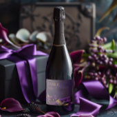 Elegante Paarse en gouden Calla Lily bruiloft Sparkling Wijnetiket