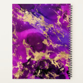 Elegante paarse en gouden Galaxy marmeren monogram Planner (Achterkant)