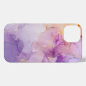 Elegante Paarse en gouden girly art telefoonhoesje iPhone Hoesje (Achterkant horizontaal)