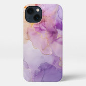 Elegante Paarse en gouden girly art telefoonhoesje iPhone Hoesje (Achterkant)