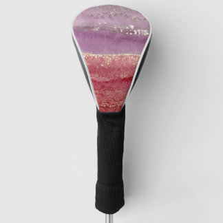 Elegante paarse en gouden glitter golfheadcover