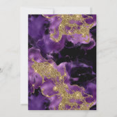 Elegante Paarse en gouden Glitter Ink 60th Verjaar Kaart (Achterkant)