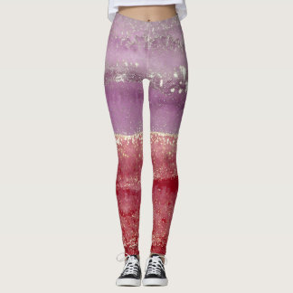 Elegante paarse en gouden glitters leggings