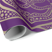 Elegante Paarse en gouden mandala donkere boho blo Cadeaupapier (Rol Hoek)