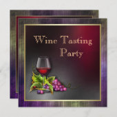 Elegante Paarse en gouden rode wijnproeverij Kaart (Voorkant / Achterkant)
