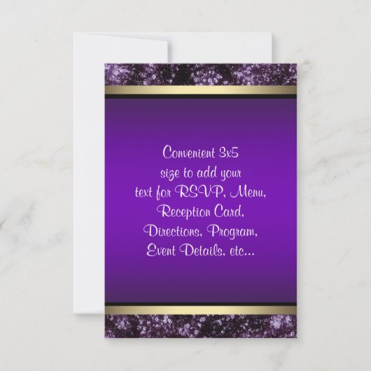 Elegante Paarse en gouden RSVP (Voorkant)
