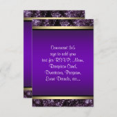 Elegante Paarse en gouden RSVP (Voorkant / Achterkant)