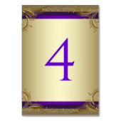 Elegante Paarse en gouden tafelnummers (Achterkant)