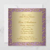 Elegante Paarse en gouden vrouwen 50ste verjaardag Kaart (Achterkant)