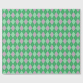 Elegante Paarse en groene Argyle Pattern Girl Cadeaupapier (Vlak)
