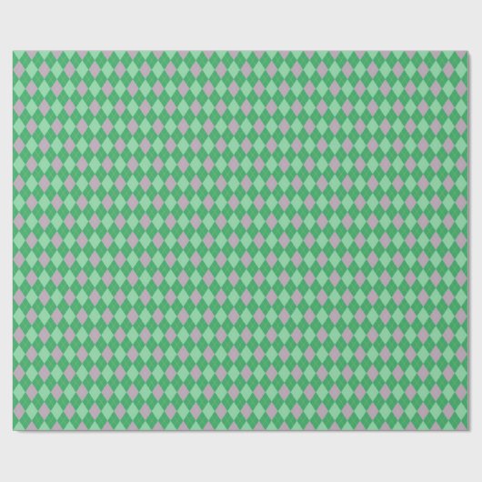 Elegante Paarse en groene Argyle Pattern Girl Cadeaupapier (Vlak)