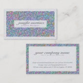 Elegante Paarse en kleurrijke glitter & Sparkles 3 Visitekaartje (Voorkant / Achterkant)