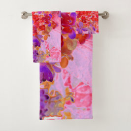 Elegante paarse en oranje Limelight Hortensia Bad Handdoek