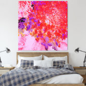 Elegante paarse en oranje Limelight Hortensia Canvas Afdruk (Insitu (Slaapkamer))