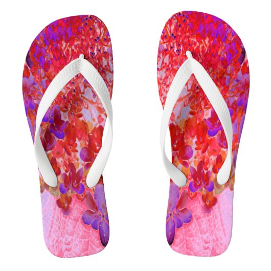 Elegante Paarse en Oranje Limelight Hortensia Teenslippers (Voetbed)