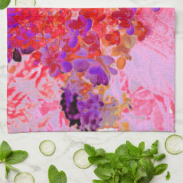 Elegante Paarse en Oranje Limelight Hortensia Theedoek