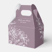 Elegante Paarse en witte bloemige gunst doos Bedankdoosjes (Achterkant)