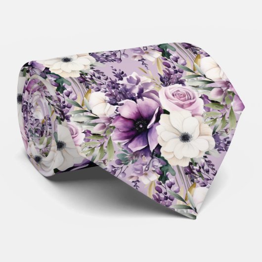 Elegante Paarse en witte Stropdassen (Opgerold)