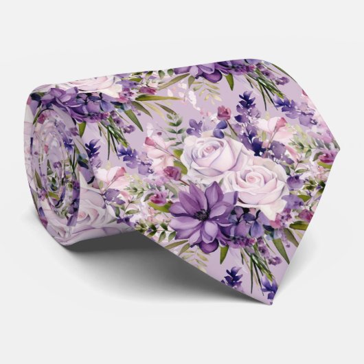 Elegante Paarse en witte Stropdassen (Opgerold)