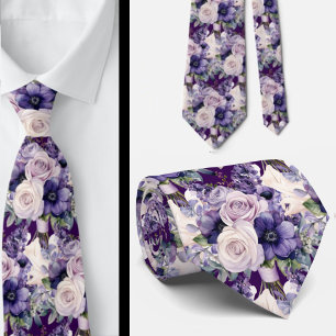 Elegante Paarse en witte Stropdassen