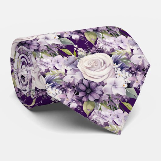 Elegante Paarse en witte Stropdassen (Opgerold)