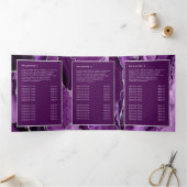 Elegante Paarse en zilveren Agaat Trifold Brochure Drieluik Kaart (Binnen)