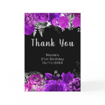 Elegante paarse en zilveren bloemen verjaardagsfee