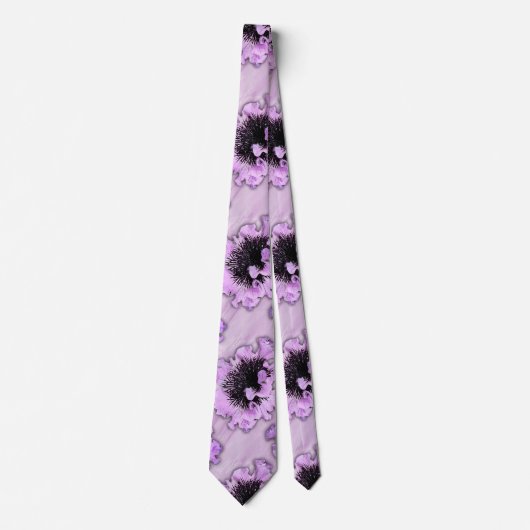 Elegante Paarse en Zwarte Bloemen Stropdas (Voorkant)