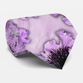 Elegante Paarse en Zwarte Bloemen Stropdas (Opgerold)