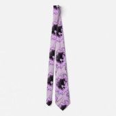 Elegante Paarse en Zwarte Bloemen Stropdas (Achterkant)