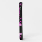 Elegante paarse en zwarte damast met monogram Case-Mate iPhone case (Achterkant/links)