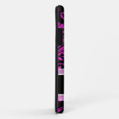 Elegante paarse en zwarte damast met monogram Case-Mate iPhone case (Achterkant/rechts)